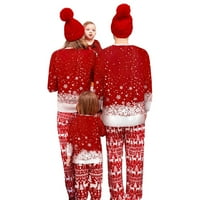 Rasprodaja, odgovarajući obiteljski setovi božićnih pidžama za odrasle, odjeća za spavanje za odmor s printom