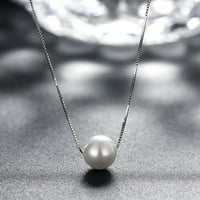 Elegantna svijetla fau Biserna ogrlica sa srebrnom ženskom ogrlicom za Valentinovo