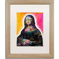 Zaštitni znak likovna umjetnost Mona lisa platno umjetnost Deana Russoa, bijela mat, okvir breze