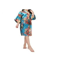 Proljetna dječja pidžama za djevojčice satenski svileni ogrtač pidžama cvjetni ogrtač za kupanje