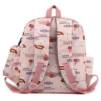 Ruksak za djevojčice, veliki prostrani ruksak s više džepova, lagana torba za knjige s gornjom ručkom, dječja