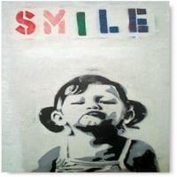 Neugodni stilovi Banksy Street Artword British Smile Girl Graffiti Photo Art Banksy Poster zidni umjetnički dekor