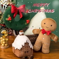 Božićni kruh od đumbira plišani jastuk punjen čokoladnim kolačićima u obliku kuće Ukrasni jastuk smiješno božićno