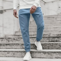 Muška kožna Casual sportska odjeća za izgradnju tijela s punim džepom za fitness hlače
