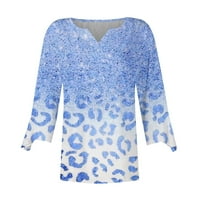 Ženske tunike i bluze Plus size, široke majice s printom, bluze s izrezom u obliku slova u, ležerni vrhovi