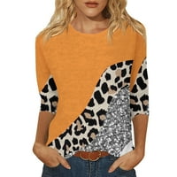 Ženska modna seksi bluza u donjem rublju, ležerni pulover s okruglim vratom i rukavima, labava tunika s leopard