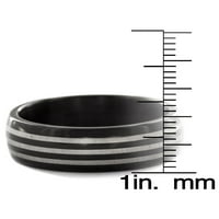 Obalni nakit crni obloženi prsten od nehrđajućeg čelika