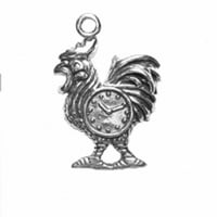 Sterling silver 20 bo lanac 3 inčni pijetao piletina sat Privjesak Ogrlica