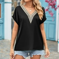 Ženske košulje u crnoj boji na rasprodaji modne ženske ljetne bluze od čipkastih čipki s izrezom u obliku slova