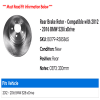 Rotor stražnje kočnice - kompatibilan sa - BMW 528i XDRIVE 2015