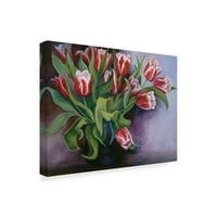 Zaštitni znak likovna umjetnost 'bijela natkrivena crvena tulipana' platno umijeće Joanne Porter