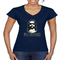 Majica Ba: Ba, nadahnuta kršćanskim ženama, standardna, s izrezom u obliku slova B, tamnoplava, mala