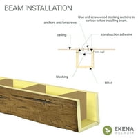 12 W 4 h 20'l 3-strana ručna ručna rešetka Laburathane Fau Wood Strop greda, Premium trešnja