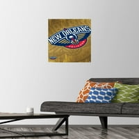 Novi Orleanski pelikani-plakat s logotipom na zidu s gumbima, 14.725 22.375