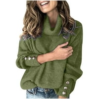 Ženske veste pletene s dugim rukavima i izrezom u obliku slova u, obične casual modne majice, dukserica, pulover