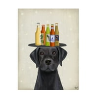 Zapanjujući funk crtež na platnu Labrador-ljubitelj crnog piva