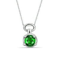 Jewelersclub Carat T.G.W. Chrome Diopside i bijeli dijamantni naglasak srebrni privjesak, 18