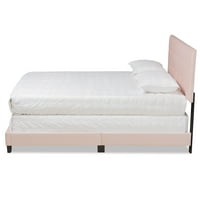 Baxton Studio CA suvremeni moderni baršunasti tufted pločni krevet, puni, svijetlo ružičasti crni