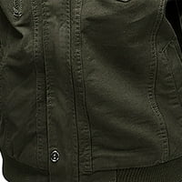 Muška muška odjeća nadmaše jesenske i zimske solidne boje Alat za jaknu od vjetra s patentnim zatvaračem jesenski