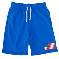 Muške plave kratke hlače od flisa s američkom zastavom Plus veličine