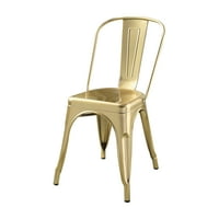 Metalna bočna stolica od 2 komada u zlatnoj boji