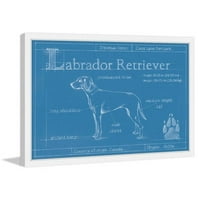 Marmont Hill Blueprint Labrador Retriever Uokvireni tisak slikanja