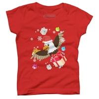 Santa američki ćelavi orao božićne majice djevojke ljubičasta bobica - dizajn od ljudi xs
