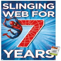Zidni plakat Spider-Man - Sretan 7. rođendan s gumbima, 22.37534