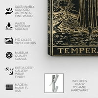 Wynwood Studio duhovno i religiozno zidno umjetničko platno ispisuje astrologija 'Temperance Tarot' - zlato, crno