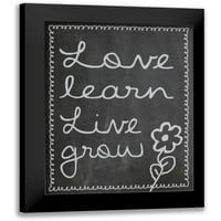 Gibbons, Lauren Black Modern uokvireni muzejski umjetnički tisak pod nazivom - Love Learn Live Grow 2