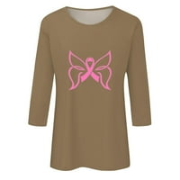 Ženski casual topovi slatka majica s grafičkim printom leptir ružičasta vrpca print modna bluza tematske majice