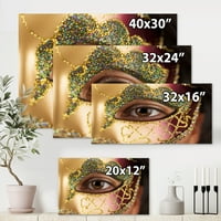DesignArt 'Djevojka s venecijanskom maskom' Moderno platno zidne umjetničke ispis