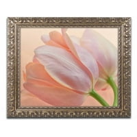 Zaštitni znak likovna umjetnost 'Dva narančastog tulipana' platna umjetnost Cora Niele, zlatni ukrašeni okvir