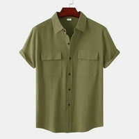 Ženske ljetne majice, ležerna košulja kratkih rukava, jednobojne Ženske košulje u vojničkoj zelenoj boji