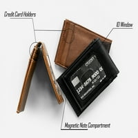 Novčanik u smeđoj boji s laserskim graviranjem na prednjem džepu-kompaktan, udoban, tanak
