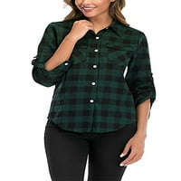 Abtel žene vrhovi rever vrat bluza elegantne majice dame labave radne košulje tunike zelena crna xxl