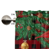 1 božićna kuhinjska zavjesa tiskane debele polupanele božićna kratka ploča džepni dekor s uzorkom snjegovića 9pcs
