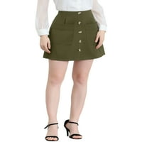 Jedinstvene ponude ženske gumbe prednje a-line kratki teret casual suknja