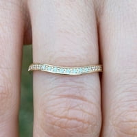 Okrugli prirodni dijamant od 0,10 karata žuto zlato od 14 karata prsten sa zakrivljenom vrpcom za žene Pokloni