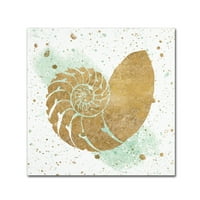 Zaštitni znak likovna umjetnost 'Srebrni morski život Aqua Shell' Platno umjetnost od portfelja Wild Apple