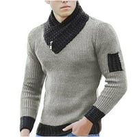 Zimski šal, džemper s okruglim vratom, pleteni pulover, džemper s dugim rukavima, muški džemper s vezom