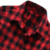 Muške košulje u A-listi, Muška Casual Karirana bluza s kratkim rukavima s uzorkom velike veličine, crvena