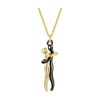 Rasprodaja O. C. Zlatna atmosferska ogrlica s likovima osobnost kreativni par dvobojna Ogrlica ženski modni lanac