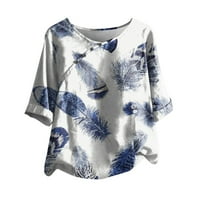 Bluze za žene modni prijedlozi rasprodaja modna ženska ležerna bluza s okruglim vratom s printom majica s 1-2