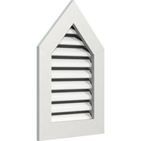 Ekena Millwork 16 W 26 H doseljeno gornji otvor za zabave: Funkcionalan, PVC Gable Vent W 1 4 Flat Trim okvir