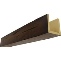 12 W 10 h 20'l 3-strana ručna ručna rešetka Laburathane Fau Wood Strop greda, premium mahagoni