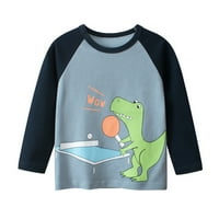 Odjeća za dječake, Odjeća za malu djecu, dječaci i djevojčice, Majice s dugim rukavima s printom dinosaura, majice