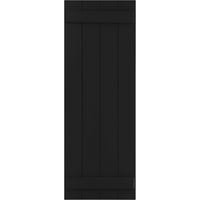 Ekena Millwork 1 2 W 62 H TRUE FIT PVC Four Board Pridružena ploča-n-batten roleta, crna