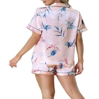 Jedinstvene ponude ženske cvjetne gumbe dolje košulja kratke hlače satenski pidžama setovi za spavanje
