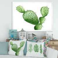 Designart 'Izbliza zeleni jugozapadni kaktus' tropski uokvireni umjetnički tisak